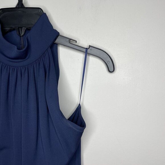 MICHAEL KORS COLLECTION Gown Womens 4 Navy Blue High Neck Sleeveless Dress Italy - Picture 3 of 9